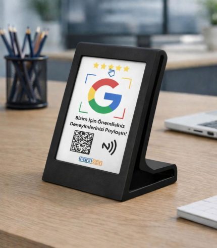 Siyah NFC Kart Standı – Masaüstü Stand (Kart Hariç)