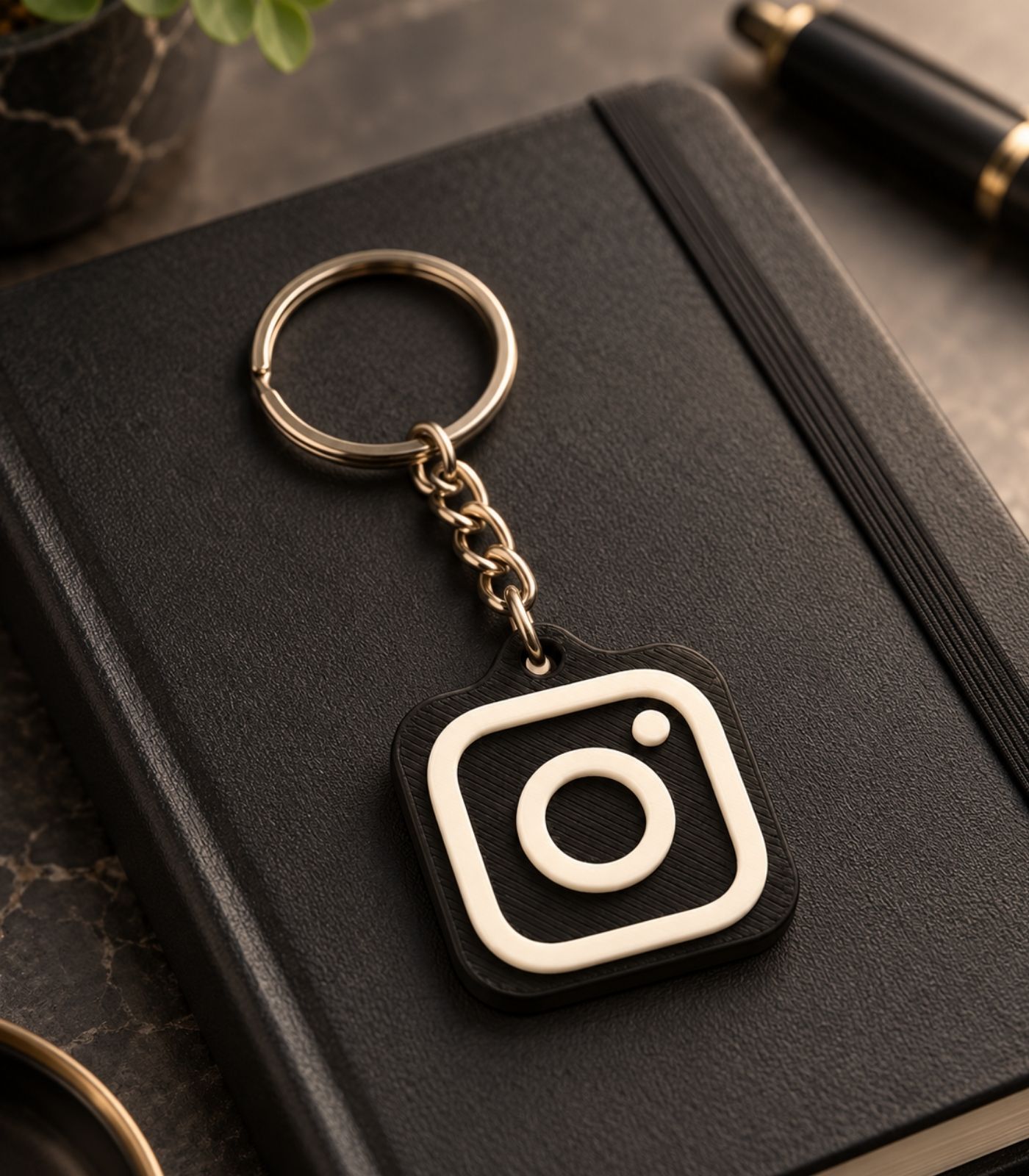 NFC-Anahtarlik-Siyah-Beyaz-2 NFC Instagram Anahtarlık Siyah beyaz logolu