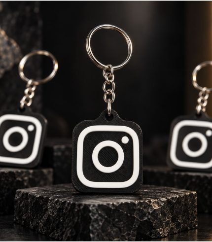 NFC Instagram Anahtarlık – Siyah / Beyaz Logo